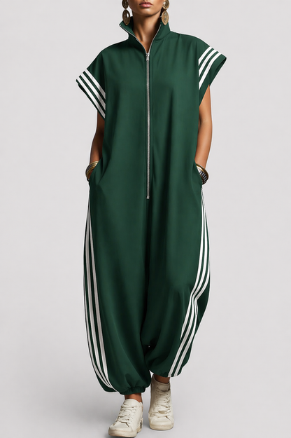 Zarela | Oversized Zip Front Jumpsuit
