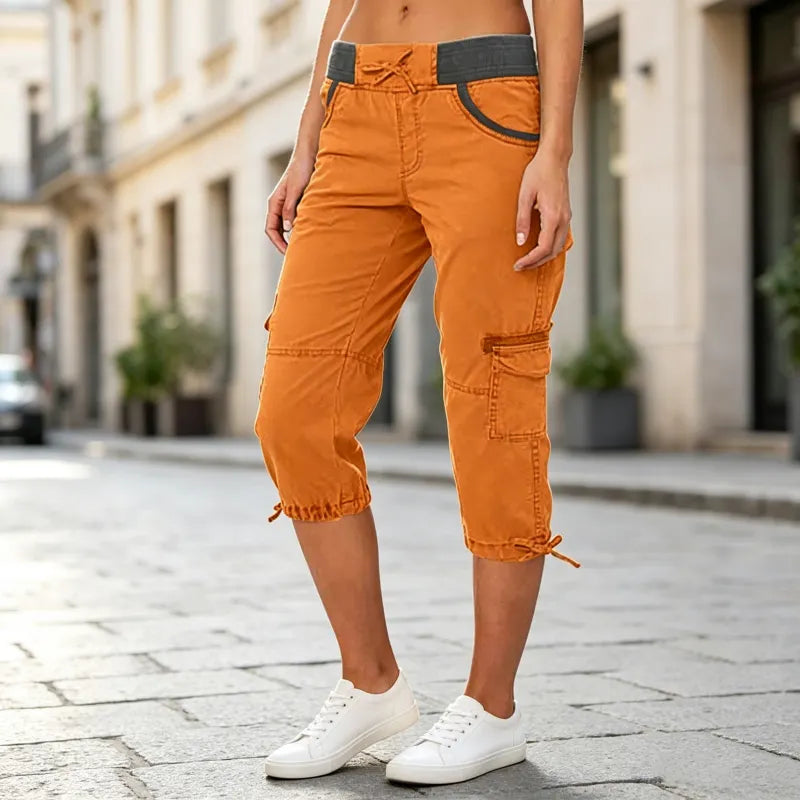 Calindra | Drawstring Utility Capri Pants