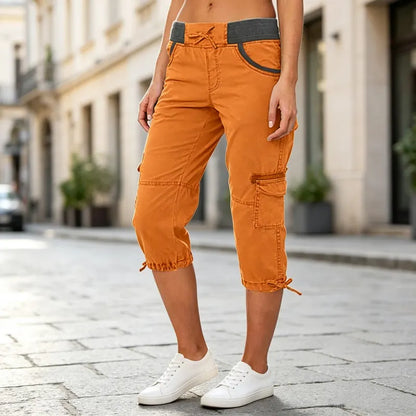 Calindra | Drawstring Utility Capri Pants