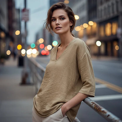 Elovyn | V Neck Casual Blouse