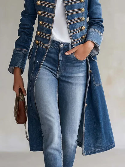 Sabella | Military Button Tailored Denim Coat