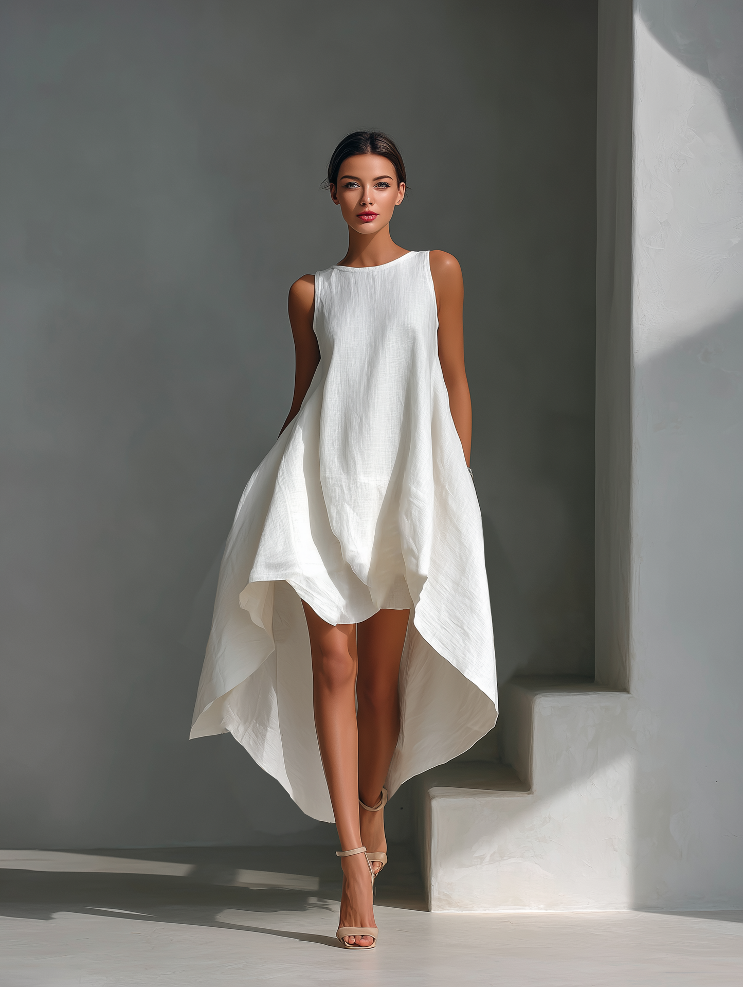 Alouette | Sleeveless High Low Midi Dress