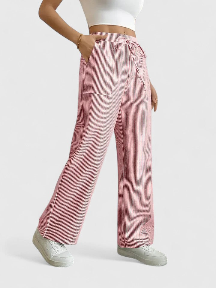 Ainsleigh | Striped Wide Leg Lounge Trousers