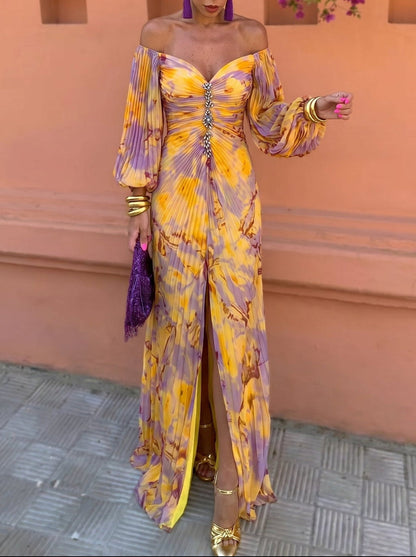 Mirevielle | Elegant Jewel Front Maxi Dress