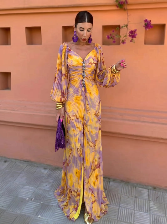 Aurevella | Elegant Printed Maxi Dress