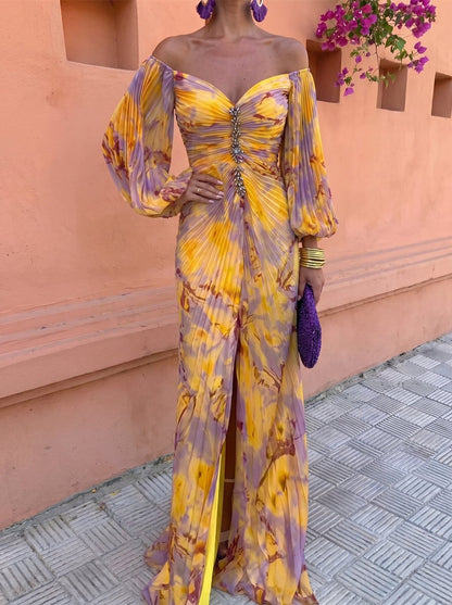 Mirevielle | Elegant Jewel Front Maxi Dress