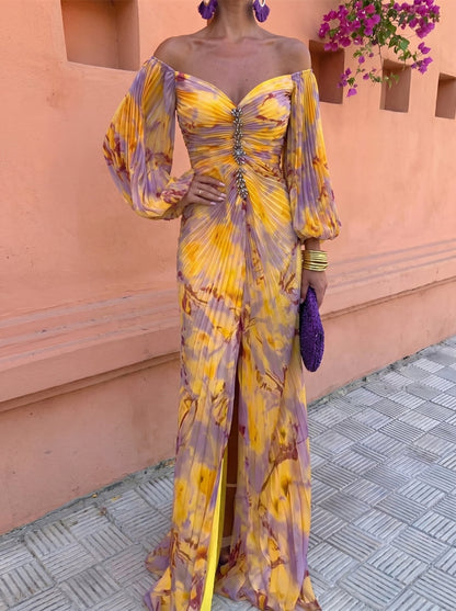 Aurevella | Elegant Printed Maxi Dress