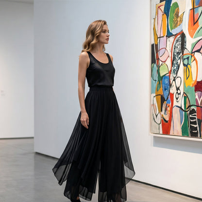 Aveline | Flowing Chiffon Palazzo Trousers