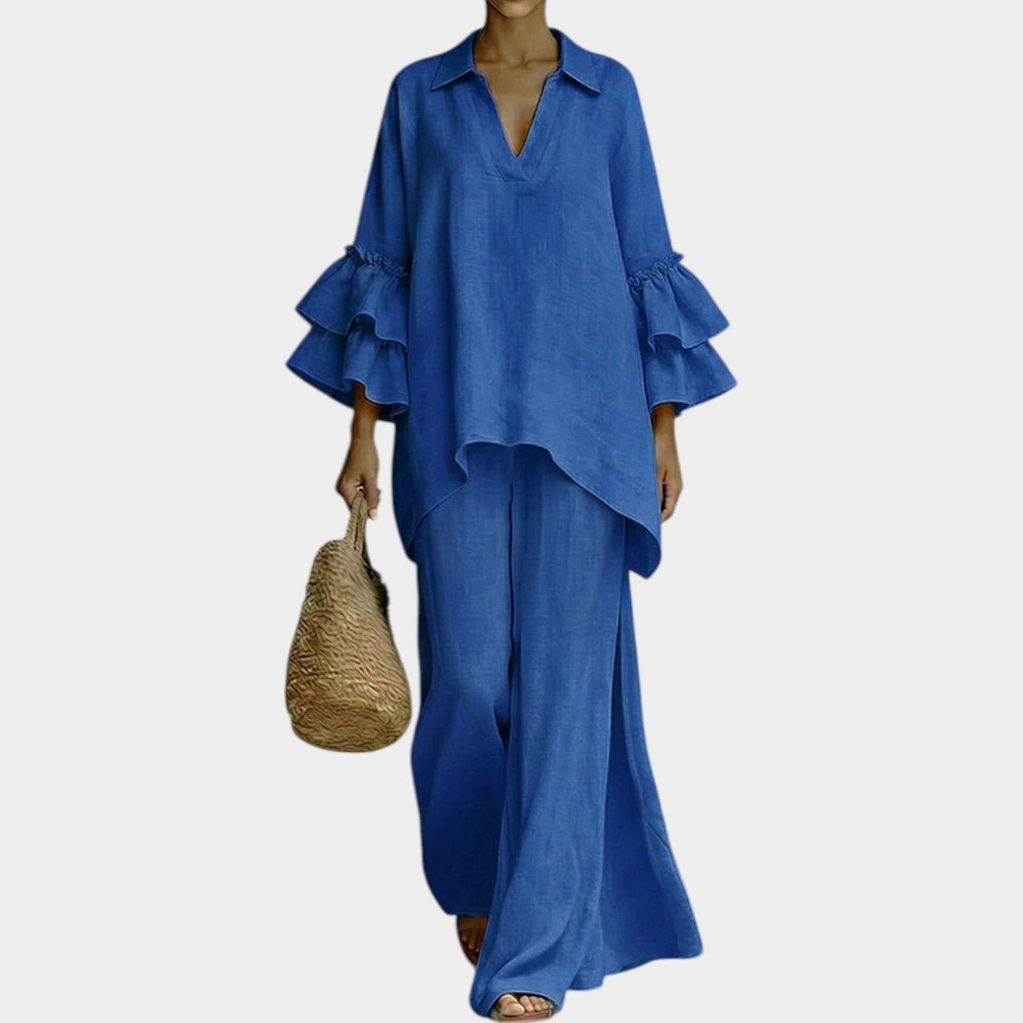 Elyndris | Flowing Ruffle Sleeve Two Piece Set