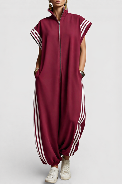 Zarela | Oversized Zip Front Jumpsuit
