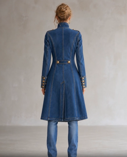 Sabella | Military Button Tailored Denim Coat