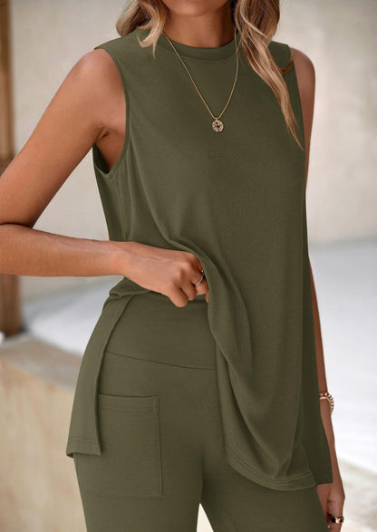 Quinmara | Sleeveless Lounge Top and Biker Shorts Set