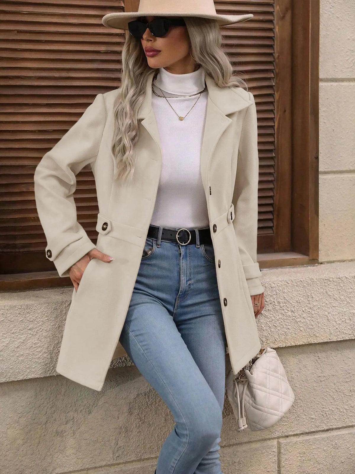 Jacintha | Classic Tailored Mid Length Coat