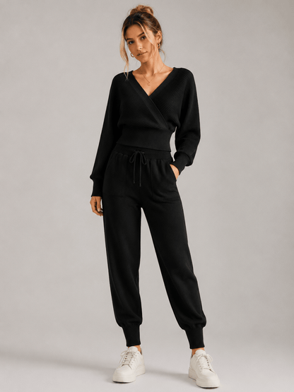 Imogen | V-Neck Knit Lounge Two Piece Set