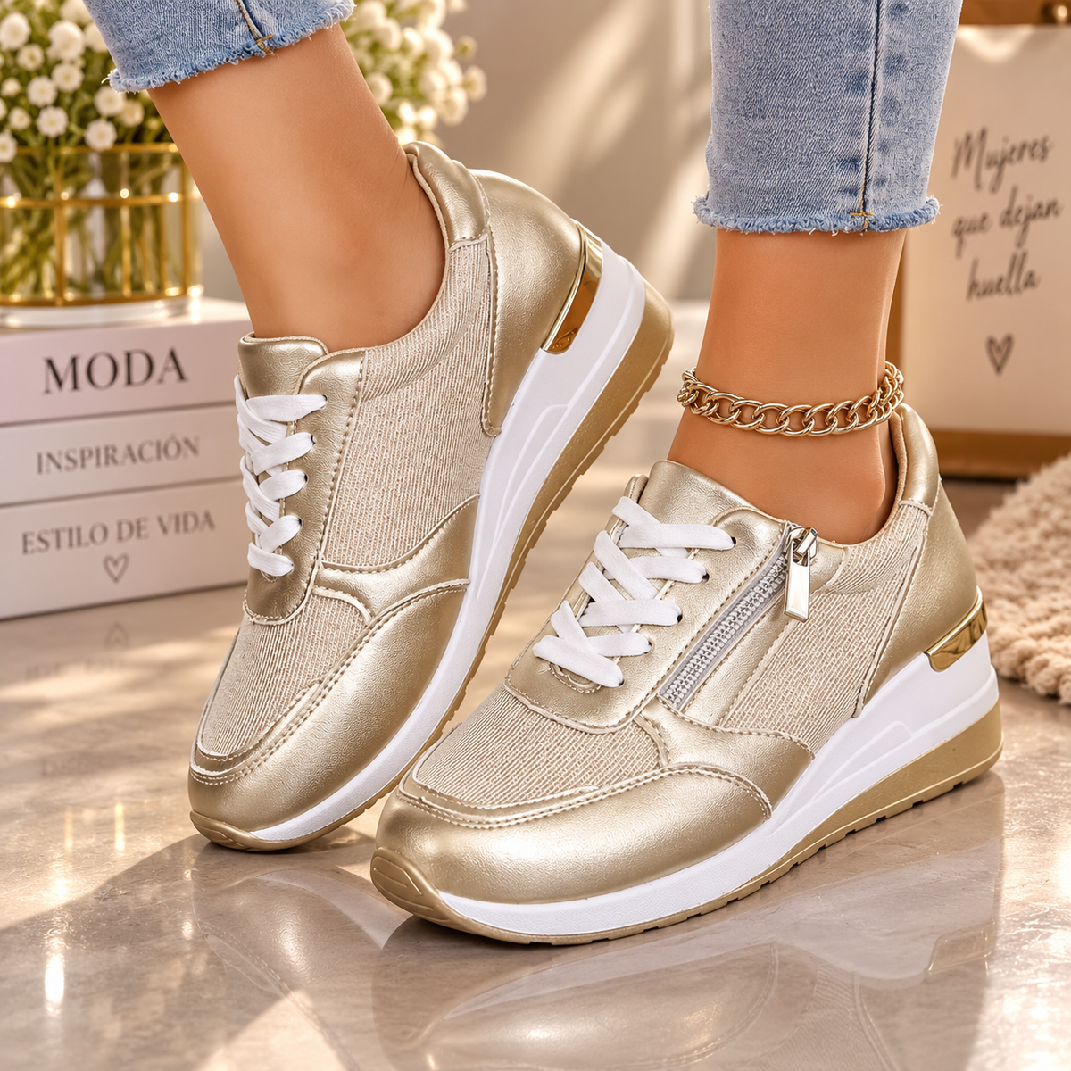Darcy | Comfort Lace Up Platform Sneakers