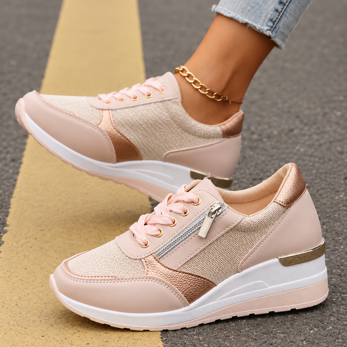 Darcy | Comfort Lace Up Platform Sneakers