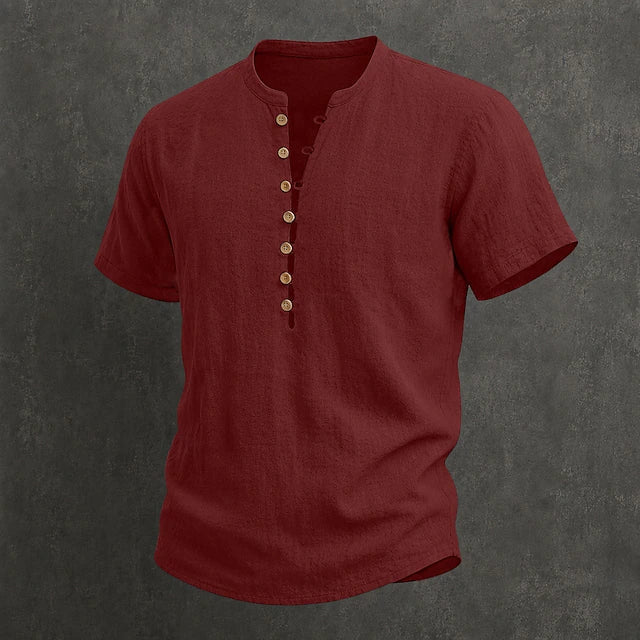 Wade | Breathable Button Placket Linen Shirt