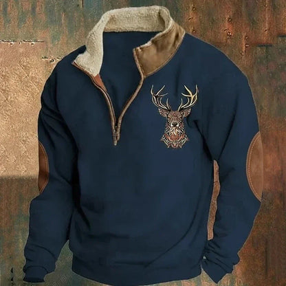Lorcan | Vintage Deer Patch Pullover