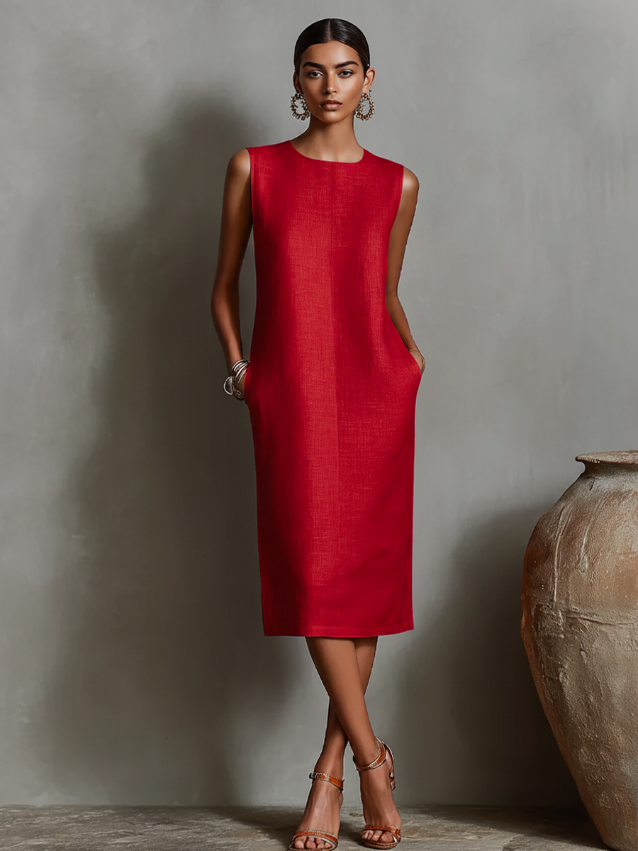 Liorenne | Minimalist Linen Column Dress