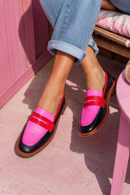 Corvaline | Color Block Penny Loafers