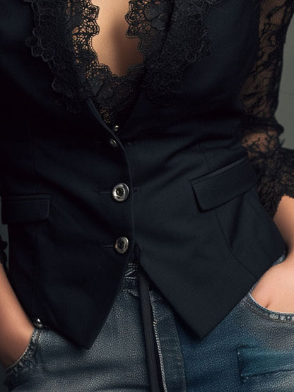 Opal | Elegant Lace Sleeve Blouse