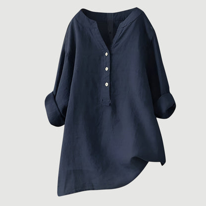 Liora | Oversized Henley Style Blouse