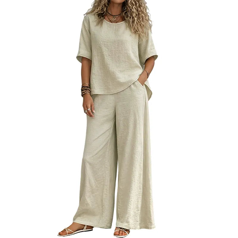 Taverine | Relaxed Wide Leg Two Piece Set