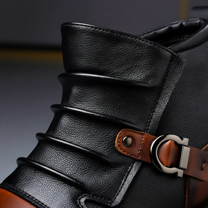 Blaxton | Leather Buckle Ankle Boots
