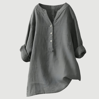 Liora | Oversized Henley Style Blouse