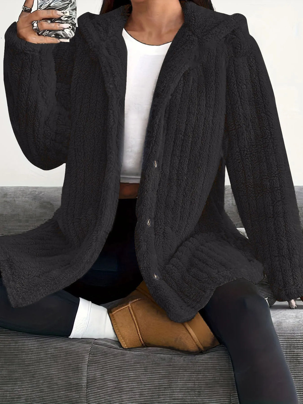 Leonie | Relaxed Plush Hooded Jacket