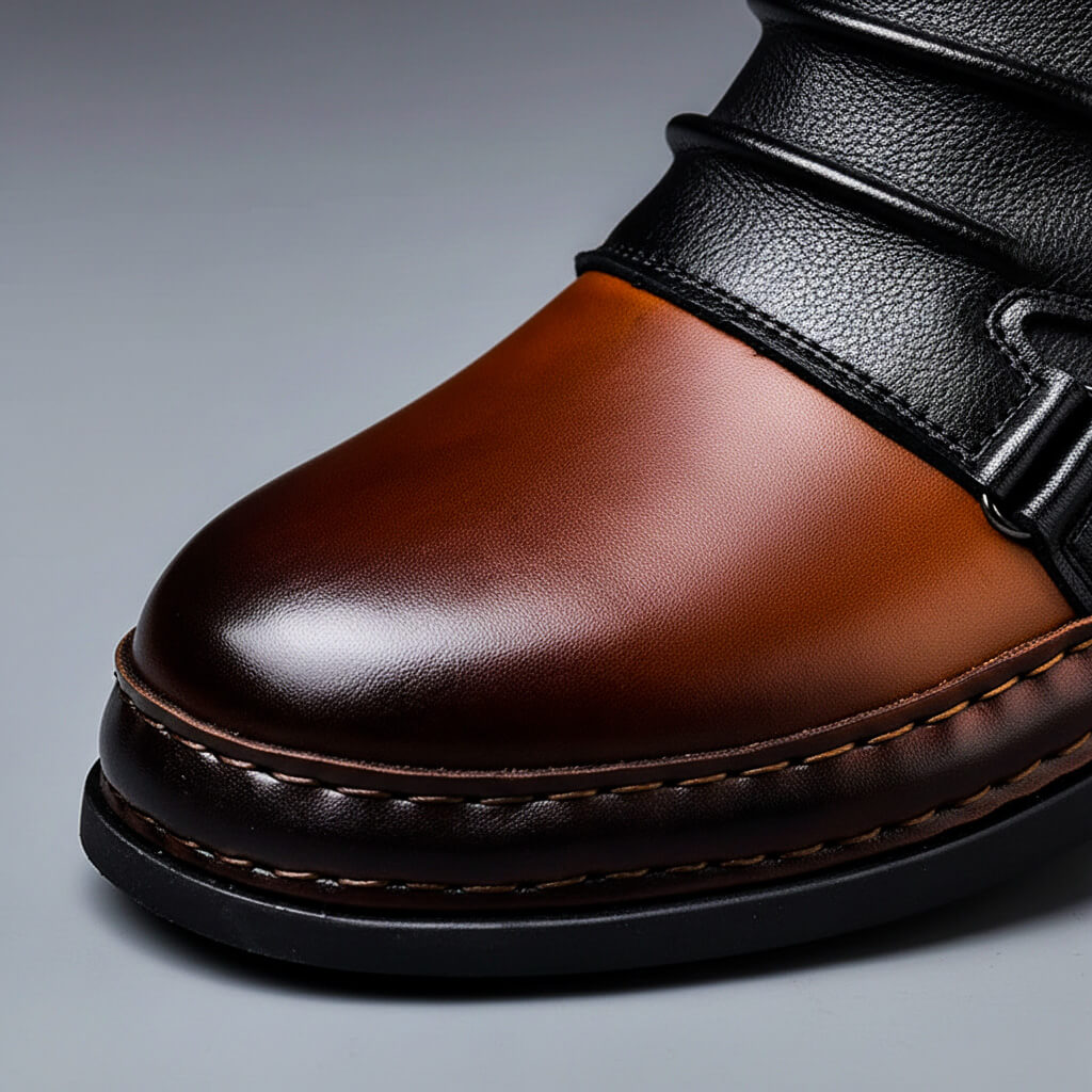 Blaxton | Leather Buckle Ankle Boots
