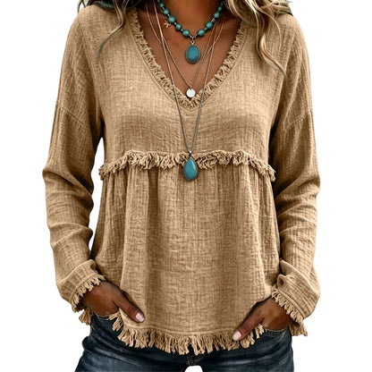 Catriona | Relaxed Tassel Trim Blouse