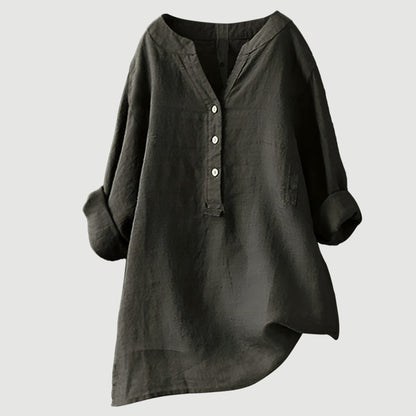 Liora | Oversized Henley Style Blouse