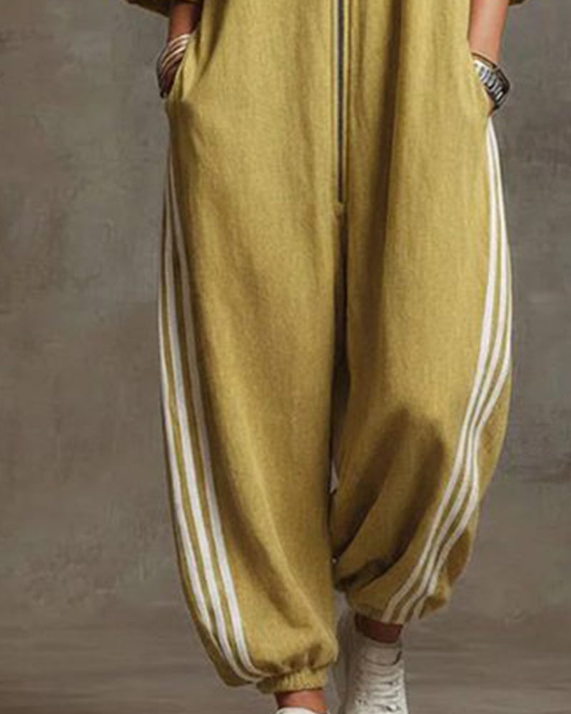 Zylarenne | Zip Front Oversized Jumpsuit