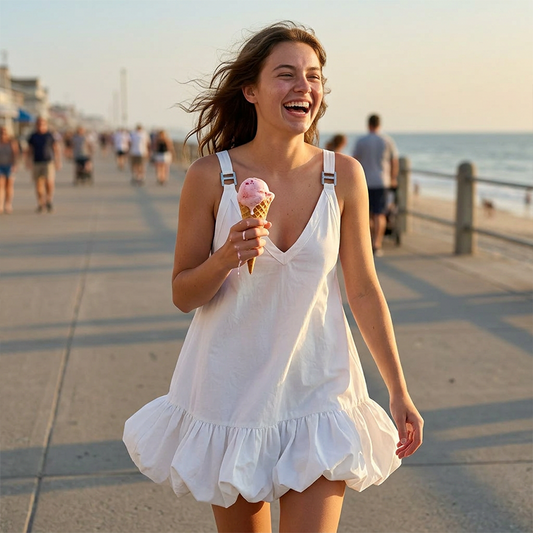 Odalette | Ruffle Hem Swing Mini Dress
