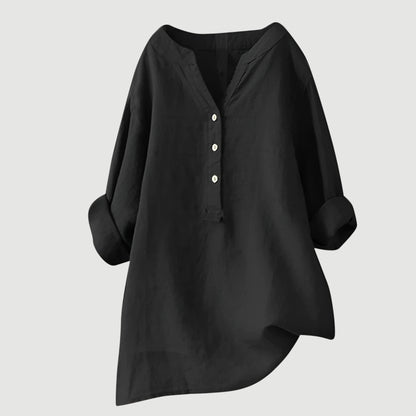 Liora | Oversized Henley Style Blouse