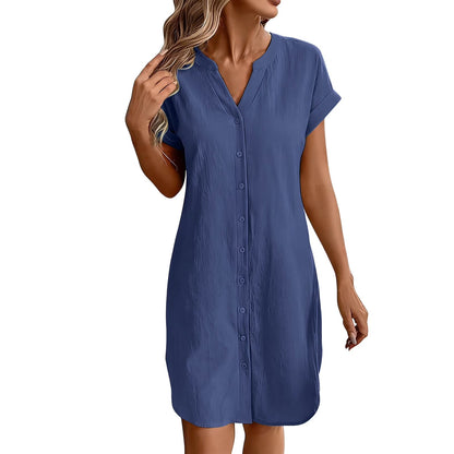 Ainslea | Textured Mini Shirt Dress