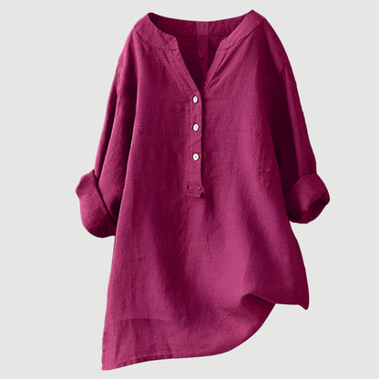 Liora | Oversized Henley Style Blouse