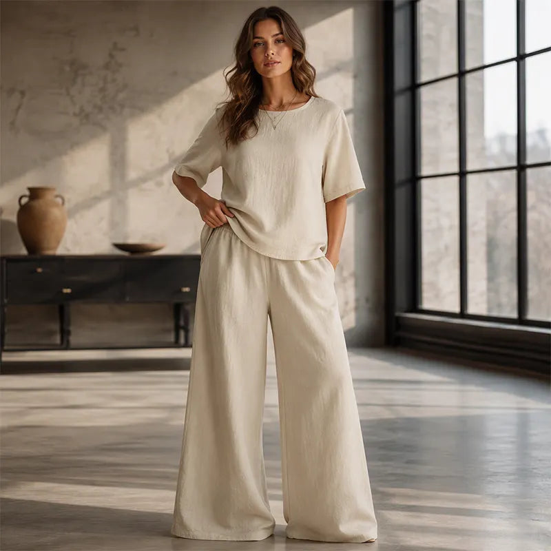 Taverine | Relaxed Wide Leg Two Piece Set
