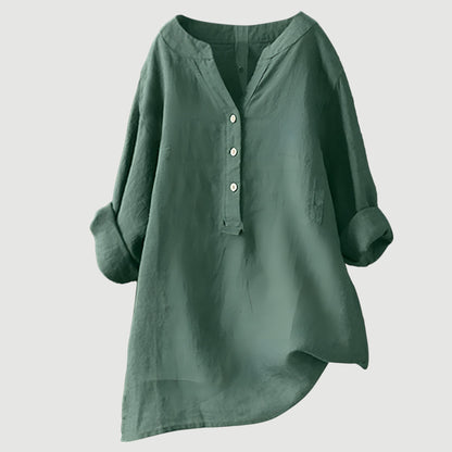 Liora | Oversized Henley Style Blouse