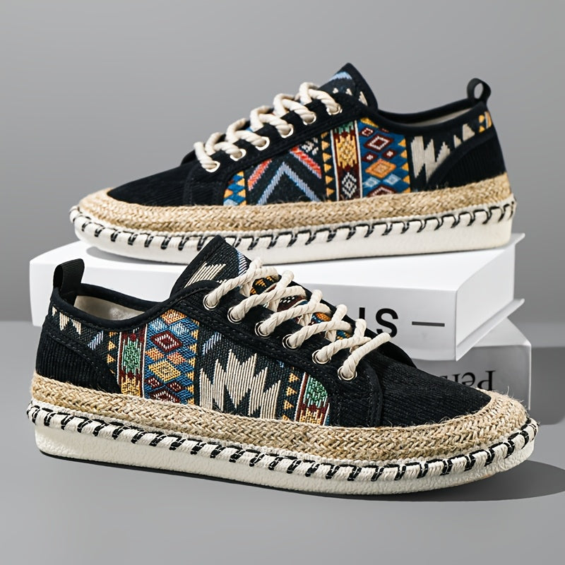 Langston | Canvas Tribal Lace Up Sneakers