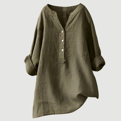 Liora | Oversized Henley Style Blouse