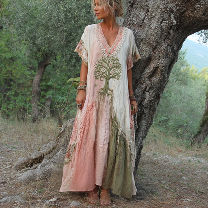 Xanthea | Relaxed V-Neck Boho Maxi Dress
