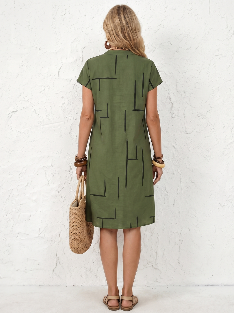 Solenya | Printed Casual Midi Dress