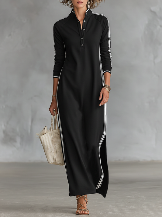 Aureliah | Relaxed Polo Knit Maxi Dress