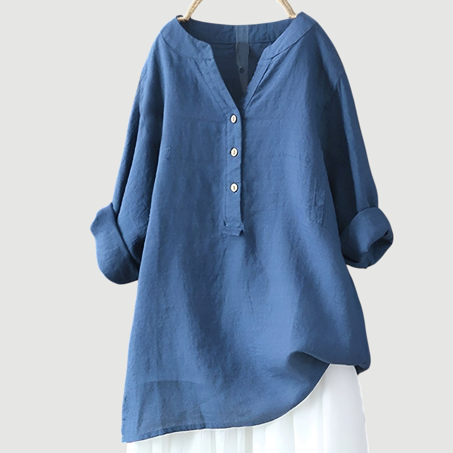 Liora | Oversized Henley Style Blouse