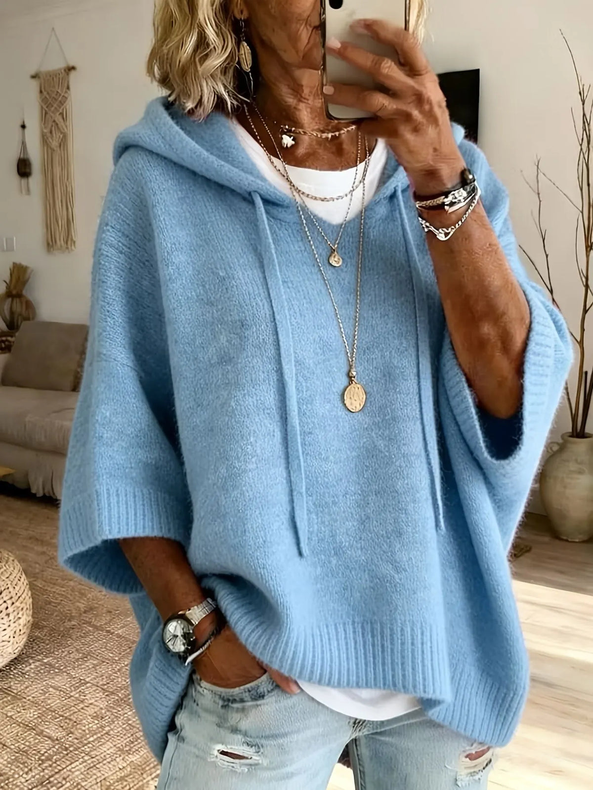 Thalia | Loose Fit Knit Hoodie