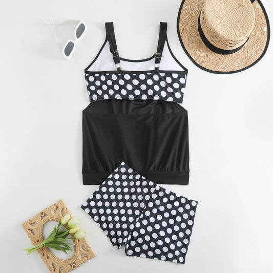 Nyssara | Printed Blouson Tankini Shorts Set