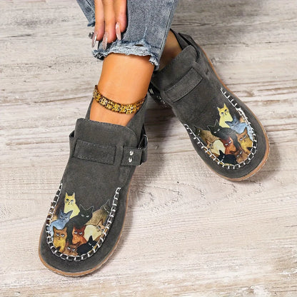 Flannery | Whimsical Cat Detail Casual Loafers
