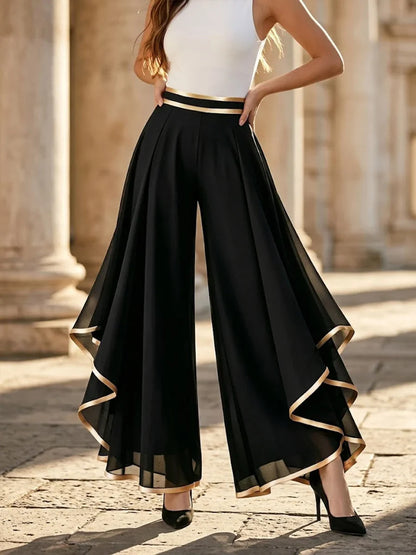 Elyssia | Chiffon Flare Trouser Pants
